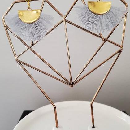 Aretez Tassel Fan Earrings | Handmade Short Dangle..